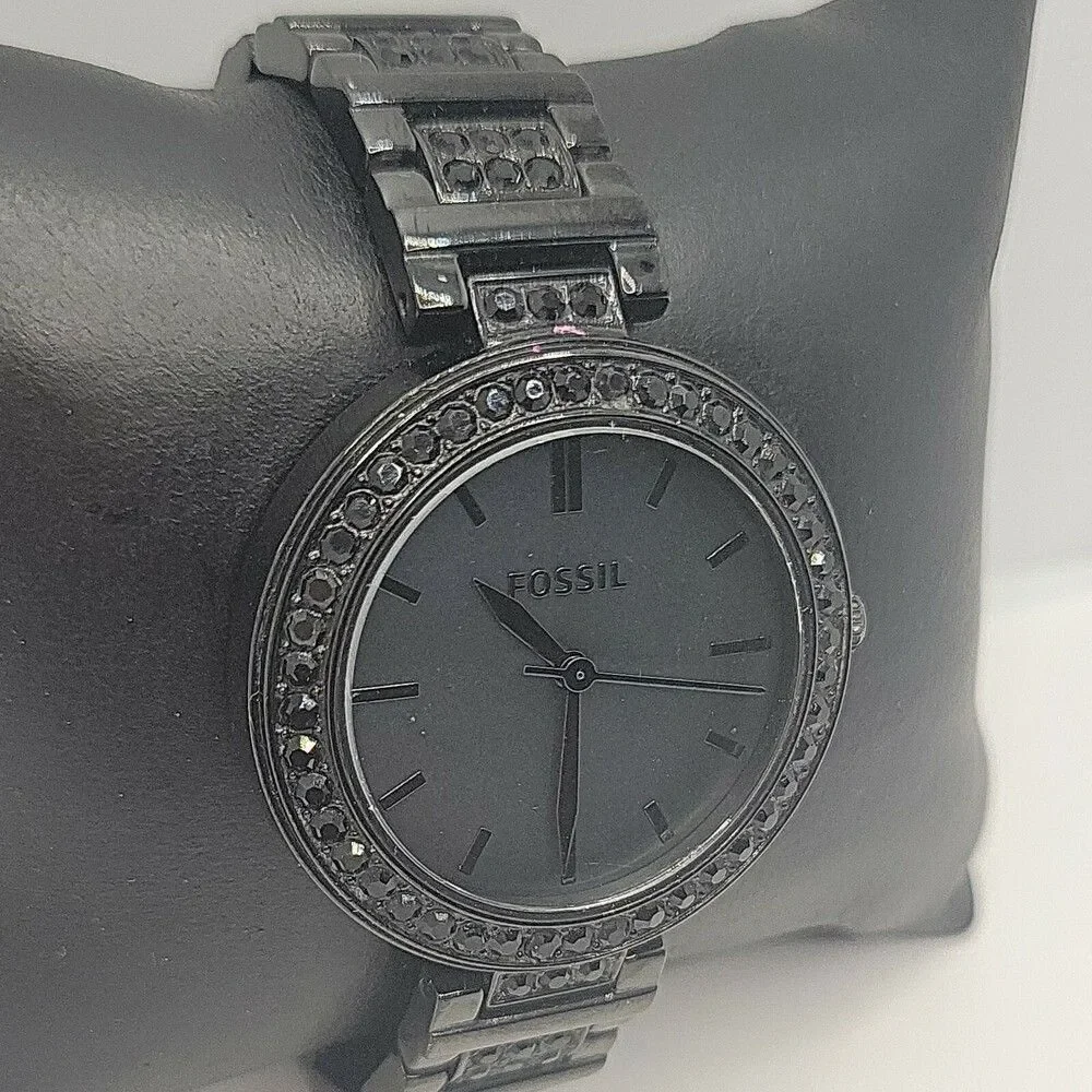 Fossil Karli BQ3440 Women's Black Stainless Steel Analog Dial Quartz Watch AM898